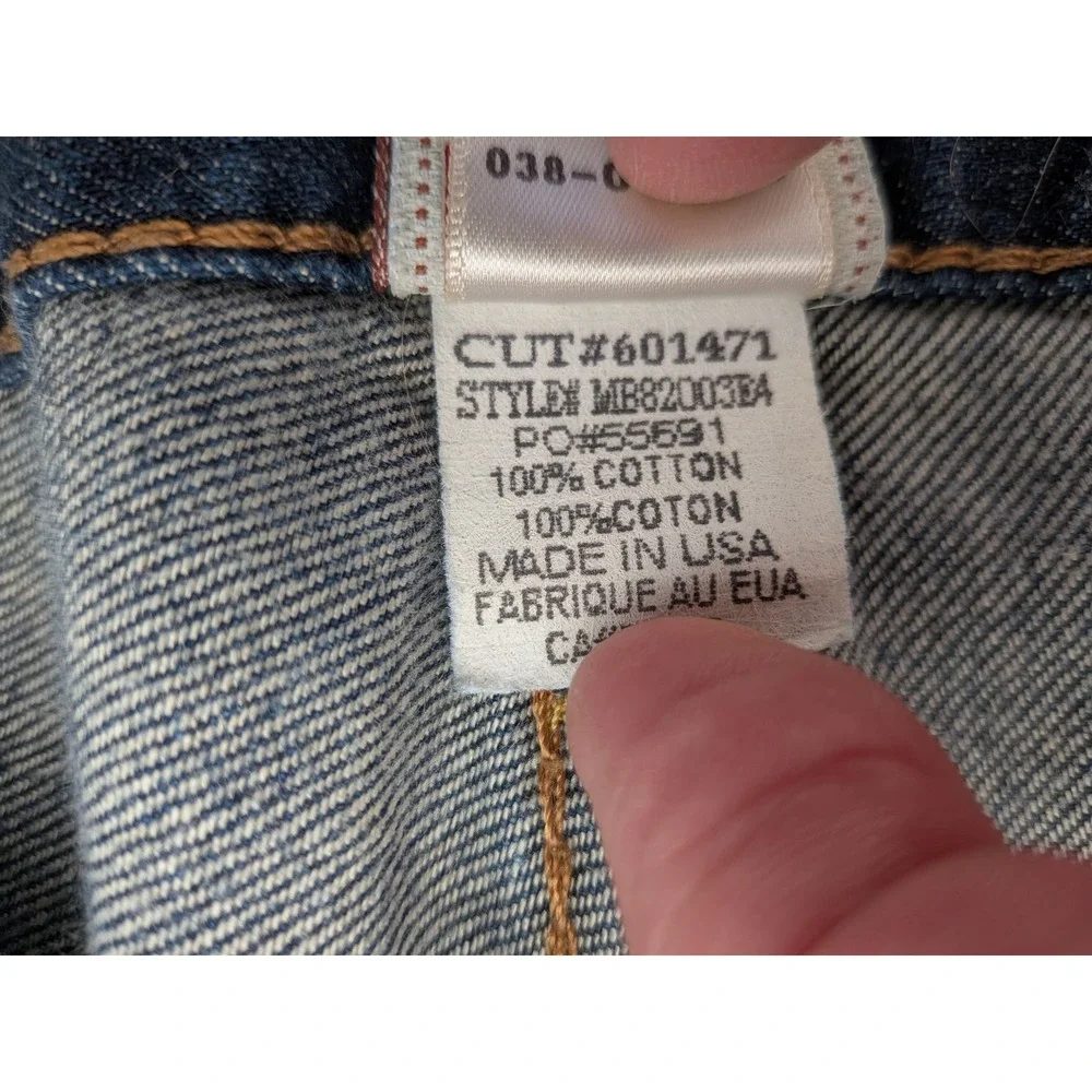 VTG True Religion Mens Billy Bootcut Jeans 38x20 Dark Wash Flap Pocket Made USA